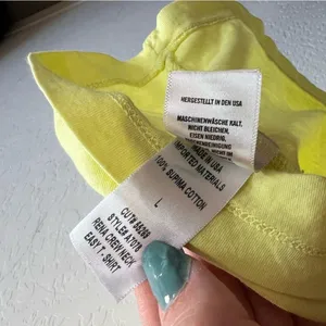 Agolde Rena Supima Cotton Crew Neck Easy T-Shirt Yellow thumbnail 6