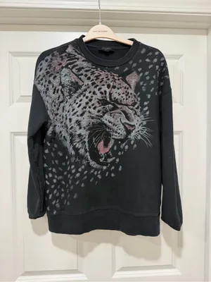 All Saints Sabre Joy Black Crewneck Graphic Sweatshirt Size Small thumbnail 2