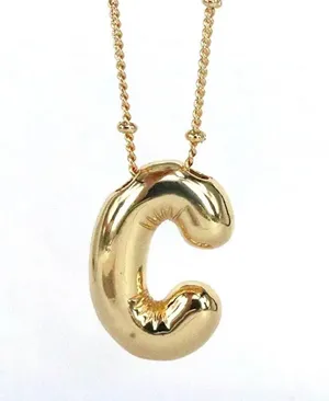 Letter C Initial Necklace Gold thumbnail 1