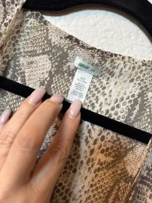 Aerie O/S Snakeskin Print Sheer Kimono Cover-Up thumbnail 3