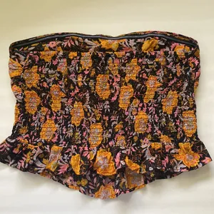 Free People ‘One More Time’ strapless smocked floral peplum tube top, size large thumbnail 6