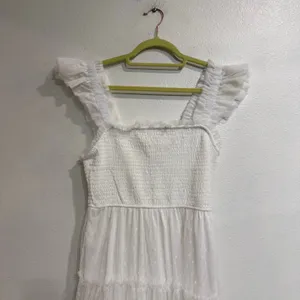 Blu Pepper White Swiss Dot Tulle Tiered Maxi Dress Sz S NWT thumbnail 3