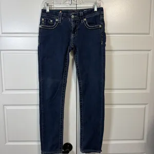 Miss Me Skinny Jeans Womens 27 Dark Wash Embellished Rhinestone Cross Pockets thumbnail 5