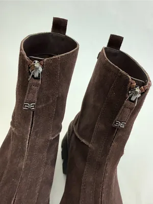 Sam Edelman Cooper Lug Sole Bootie Ankle Boots Chocolate Brown Suede Leather Zip thumbnail 11