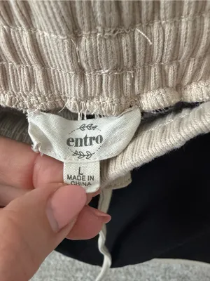 Entro Women’s Performance Skort Black Beige Trim Elastic Waist Athleisure Size L thumbnail 4