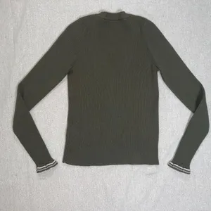 Madewell | Olive Ruffle-Cuff Henley Sweater | Medium thumbnail 5