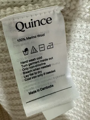 Quince NWT 100% Merino Wool Half Zip Sweater Cream Ivory Size Small thumbnail 10