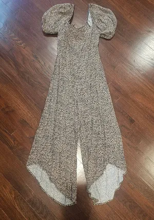 Francesca's Collections Black and White Patterned Jumpsuit Brown Size M thumbnail 1