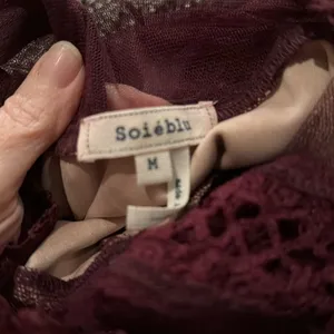 Soieblu Lace Long Sleeve Dress Burgundy Whimsigoth Vampy Dark Romance‎ thumbnail 11