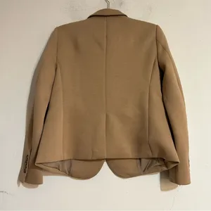Ann Taylor The Petite One Button Blazer Double Knit Tan 6P Work Office Travel thumbnail 4