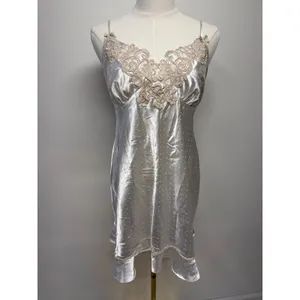 Linea Donatella‎ Ivory Satin Lace Chemise Robe Set Bridal Honeymoon Lingerie M thumbnail 2