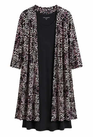 Carole Hochman 2 Pc Floral Duster Cardigan & Black Dress Lounge Set Women XS Description: Carole Hochman women’s 2-piece lounge/sleepwear set in size XS. Includes a soft black sleeveless dress and matching lightweight floral duster cardigan. Comfortable relaxed fit with pink, cream, gray, and black abstract floral print. Great for lounging, sleepwear, travel, or casual layering. Features: * Brand: Carole Hochman * Size: XS * 2-piece set * Sleeveless black dress * Lightweight open-front duster cardigan * Floral abstract print * Soft stretchy fabric * Made in China thumbnail 1
