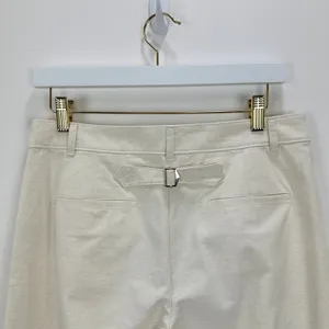 J.Crew Full Length Wide Leg Trouser Cotton Linen Blend Ivory Relaxed US 6 NWT thumbnail 9