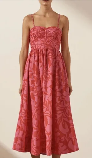 Shona Joy Antonia Ruched Panel Midi Dress US 8 thumbnail 1