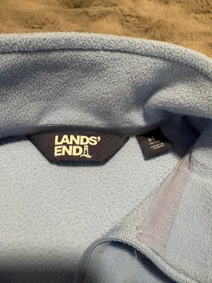 Lands’ End Blue Fleece Quarter Zip Pullover Cozy Soft Jacket M thumbnail 5