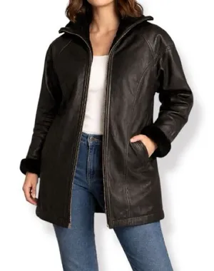 Vintage 90s Wilsons Leather Black Faux Fur Trimmed Bomber Jacket Oversized Large thumbnail 1