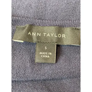 Ann Taylor Navy Knit Rhinestone Detail Long Sleeve Top Size S thumbnail 2