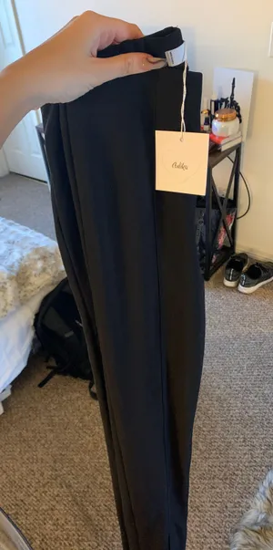 Adika Black Front Slit Pants thumbnail 3