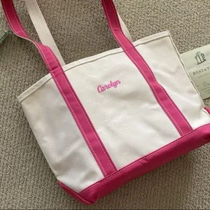NEW L. L. Bean Boat and Tote Medium Shoulder Bag Long Handles Peony Pink NWT thumbnail 11