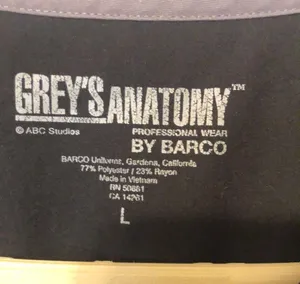 Grey’s Anatomy Professional Wear By Barco Black Color Women’s Scrub Top Large thumbnail 2