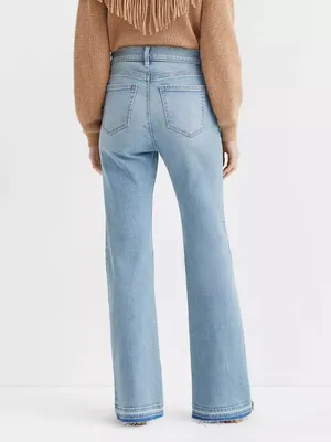 NWT Ann Taylor LOFT Size 12 or 31 Let Down Hem High Rise Relaxed Flare Jean NEW thumbnail 3