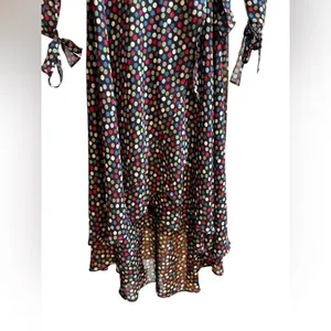 Betsey Johnson Wrap‎ Dress Womens Size 10 Polka Dots High Low Hem Sleeve Tie NEW thumbnail 7