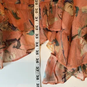 Greylyn Unwritten Peach Floral Boho Chiffon Dress Romantic Cottagecore Sz Small thumbnail 12