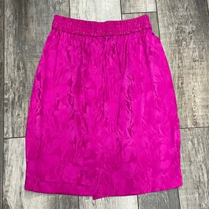 Adrianna Papell Fuchsia Pink Silk Skirt With Floral Design Size 8 thumbnail 5
