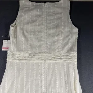Taylor Dress Womens 10 White Embroidered Lace Fit Flare Maxi Sleeveless Lined thumbnail 10