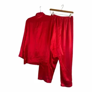 ✨Victoria's Secret Y2K Satin Pajama Red Sz Large Set✨ thumbnail 4