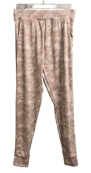 Pink Active Camo Logo Joggers Size Small Pull On Athleisure Athletic Leggings thumbnail 1