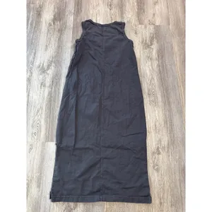Pact Organic Cotton Sleeveless Notched V-Neck Midi Shift Dress Gray Small thumbnail 4