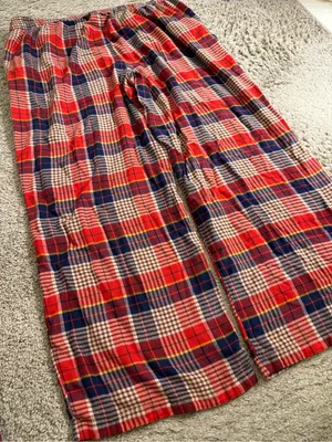 aerie Red Navy Plaid Flannel Skater Pajama Pants - size XL thumbnail 6