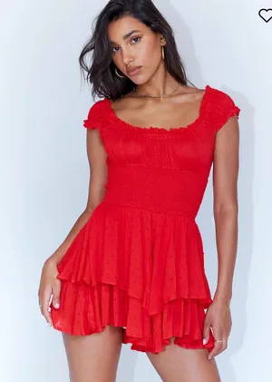 Princess Polly Red Romper thumbnail 2