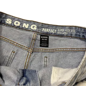 S.O.N.G. Womens Blue Distressed Denim Jeans Perfect Super High Rise Shorts thumbnail 5
