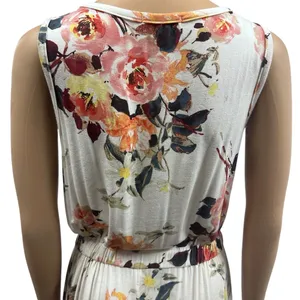 12 PM Mon Ami Feminine Floral Maxi Dress Chest Pocket and Tie Waist USA Medium thumbnail 5