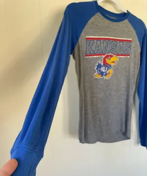 Pro Kansas University Jayhawks long sleeve tee T-shirt NCAA Women’s size M thumbnail 4