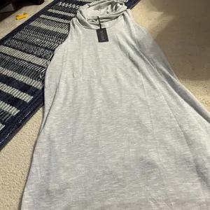NWT Sinuous sleeveless dress cowl neck grey‎ L thumbnail 4