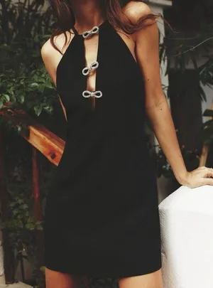 ZARA Jewel Bow Mini Dress thumbnail 2
