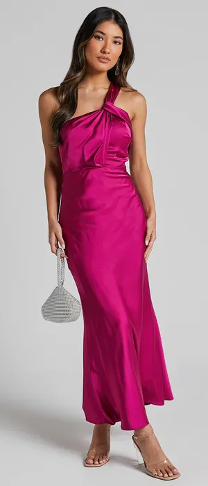 New Showpo Carmella Midi Dress One Shoulder Dress In Grape MSRP $119 thumbnail 1