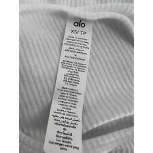 Alo Yoga Gather Long Sleeve White Ribbed Ruched Crop Top XS thumbnail 10