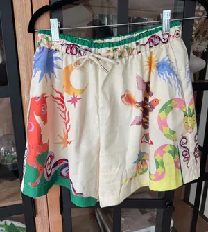 Amazon seeker print shorts high rise colorful horse snake celestial drawstring thumbnail 1