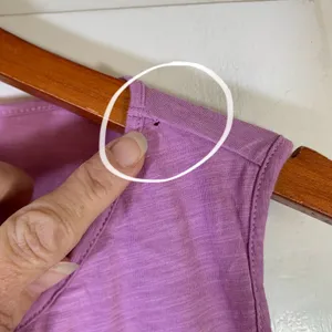 Garnet Hill Womens Purple Slub Cotton Peplum Sleeveless Tank Top Medium FLAW thumbnail 3