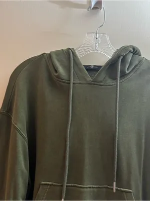 7 for all mankind women’s Olive Green Hoodie sweatshirt Dress size XS Side Slit thumbnail 7