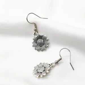 Sunflower earrings Silver thumbnail 2