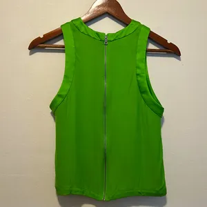 Alice + Olivia Green Zipper Back Tank Top thumbnail 5