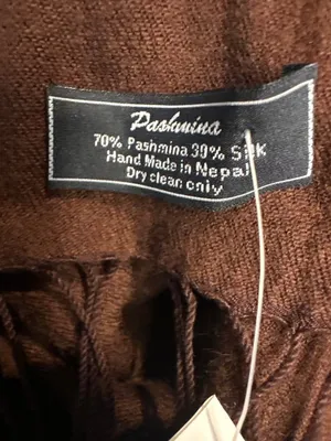 NWT Pashmina Silk Blend Shawl Wrap Brown Fall Old Money Western Bohemian thumbnail 3