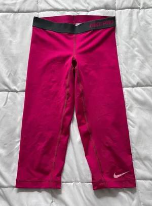 Nike Pro Dri-FIT Women Pink Cropped‎ Leggings Capri Athletic Pants XS Running thumbnail 1