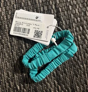 Lululemon Skinny Scrunchies *2 Pack NEW Teal thumbnail 1
