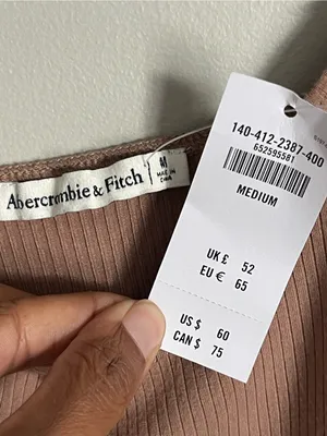 ABERCROMBIE & FITCH Taupe Lantern Sleeve Knit Crop Top Sz M thumbnail 5